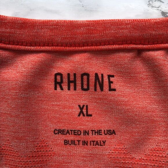 RHONE Men XL Short Sleeve Performance T Shirt Athletic Workout Neon Red Orange - Picture 4 of 12
